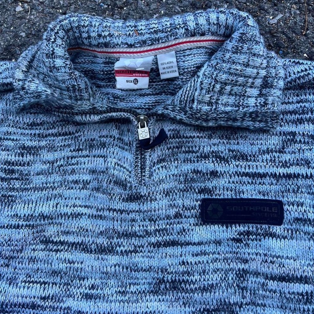 Y2K 2000s SouthPole Quarter Zip Sweater size XL